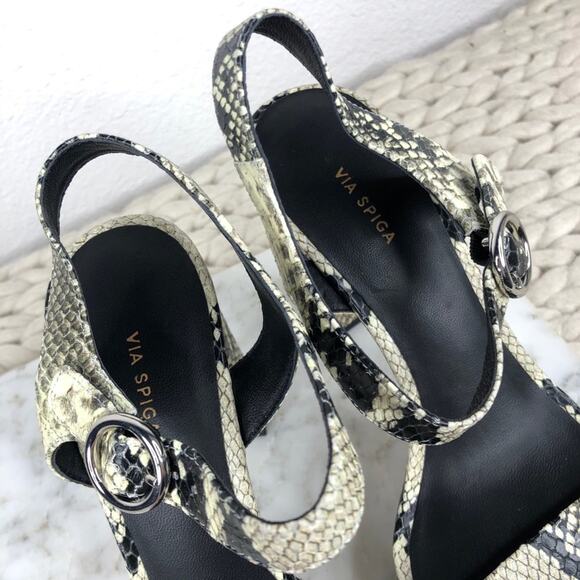 Via Spiga Snakeskin Platform Heels Python Heeled Chunky Sandals US 10 EU 40 $275 - Picture 4 of 9